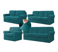 Funda elástica para sofá de 1/2/3/4 plazas, protector de muebles con cojín separado y fundas de respaldo, suave y duradera, perfecta para un fácil cambio de imagen del hogar
