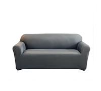 Funda elástica para sofá de 1 pieza, de poliéster y elastano, protector de muebles para sillón y sofá (color gris, 4 plazas), elegante y fácil de limpiar