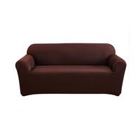 Funda elástica para sofá de 1 pieza, protector de muebles de poliéster y elastano para sillón y sofá de 4 plazas, resistente al agua, color café, fácil ajuste