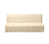 Funda elástica para sofá de 3 plazas, antipolvo y resistente a los arañazos, lavable y ajustable sin reposabrazos, se adapta a 47 x 59 pulgadas, color blanco crema