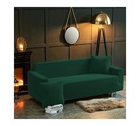 Funda elástica para sofá de un plaza, ajuste universal, poliéster, fácil de instalar, moderna, para decoración del hogar, color verde oscuro