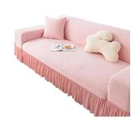 Funda elástica para sofá Lavable Funda para sofá Cama Protector de Muebles fácil de Colocar con Parte Inferior elástica y faldón Pink Quadruple(93-118in)(235-300cm)