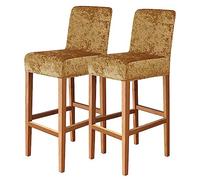 Funda elástica para Taburete de Bar,Funda para Silla con Respaldo,Fundas para Taburete de Terciopelo,extraíble,Lavable,con Respaldo Corto,para Hotel,Banquete de Boda,Comedor ( Color : Yellow , Size :