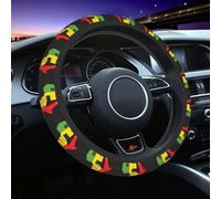 Funda elástica para volante con diseño de guitarra y orgullo de la historia afroamericana, universal de 15 pulgadas, antideslizante, protector de volante para coche, apto para coches, camiones, SUV, e