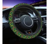 Funda elástica para Volante de Coche, de 15 Pulgadas, para Hombre y Mujer, con diseño de Lagarto Amarillo y Rosa, Accesorios Decorativos para SUV, sedán, Furgonetas y Camiones.