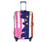 Funda elástica Universal para Maleta con Bandera de Cabo Verde y Estados Unidos, Color Rosa, antiarañazos, para Equipaje de Mano, Unisex, para Mujer, tamaño pequeño