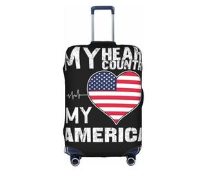 Funda elástica Universal para Maleta con la Bandera de Estados Unidos y mi corazón, Funda para Equipaje de Mano, antiarañazos, Protector de Equipaje de Viaje para Mujeres y Hombres, tamaño Grande