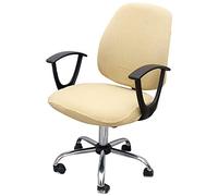 Funda elástica Universal para Silla de Oficina giratoria, Funda Suave y extraíble para Silla de Ordenador, Lavable y Antideslizante, Fundas para Silla Boss -Beige-Grande