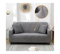 Funda elástica universal para sofá de 3 plazas, color gris, simple, de poliéster, protector de muebles, funda elástica para sala de estar, fácil de limpiar