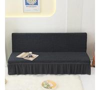 Funda elástica universal para sofá de 3 plazas, funda elástica para futón, color gris oscuro, protector de sofá, diseño sin reposabrazos, duradera y elegante, funda para muebles de sala de estar
