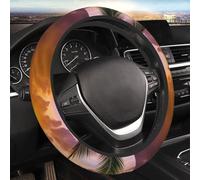 Funda elástica universal para volante con diseño de palmera tropical de 38 cm (15 pulgadas). Protector de volante antideslizante y transpirable. Accesorio novedoso para el interior del coche, ideal pa