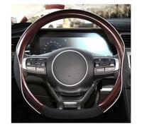 Funda en Forma de O y Forma de D de 38 cm, Funda de Cuero de Fibra de Carbono para Kia, Cerato, Forte, Optima y Picanto, Funda para Rueda de Coche roja en Forma de O (café en Forma de D).