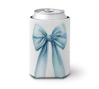 Funda enfriadora de latas de cerveza, acuarela, lazo azul claro, cubierta para latas de cerveza, enfriador de cerveza, soporte de bebidas aislado suave para fiestas, playa, eventos, hogar