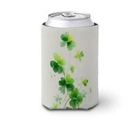 Funda enfriadora de latas de cerveza, acuarela, múltiples tréboles de cuatro hojas, cubierta para latas de cerveza, enfriador de cerveza, soporte de bebidas aislado suave para fiestas, playa, eventos