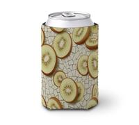 Funda enfriadora de latas de cerveza, azulejos de mosaico blanco kiwis en patrón crema puede cubrir el enfriador de cerveza, soporte de bebidas aislado suave para fiestas, playa, eventos, hogar