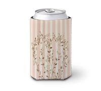 Funda enfriadora de latas de cerveza, corona en forma de corazón con diseño de flores y rayas rosas, enfriador de cerveza, soporte de bebidas aislado suave para fiestas, playa, eventos, hogar