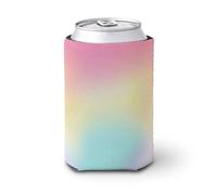 Funda enfriadora de latas de cerveza, degradados de colores intensos, rosa, amarillo y azul, enfriador de cerveza, soporte de bebidas aislado suave para fiestas, playa, eventos, hogar