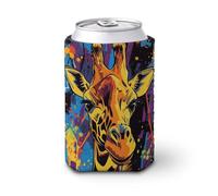 Funda enfriadora de latas de cerveza, diseño de jirafa, graffiti, arte callejero, enfriador de cerveza, soporte de bebidas aislado suave para fiestas, playa, eventos, hogar