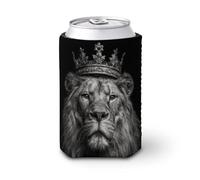 Funda enfriadora de latas de cerveza, diseño de león con corona, enfriador de cerveza, soporte de bebidas aislado suave para fiestas, playa, eventos, hogar