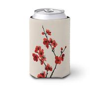 Funda enfriadora de latas de cerveza, diseño minimalista de ramas de árbol rojo, enfriador de cerveza, soporte de bebidas aislado suave para fiestas, playa, eventos, hogar