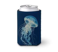 Funda enfriadora de latas de cerveza, diseño vintage de medusas oceánicas, enfriador de cerveza, soporte de bebidas aislado suave para fiestas, playa, eventos, hogar