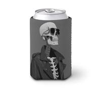 Funda enfriadora de latas de cerveza, esqueleto de Halloween, enfriador de cerveza, soporte de bebidas aislado suave para fiestas, playa, eventos, hogar