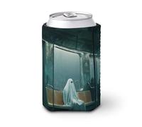 Funda enfriadora de latas de cerveza, fantasma en el asiento del tren del metro, enfriador de cerveza, soporte de bebidas aislado suave para fiestas, playa, eventos, hogar