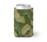 Funda enfriadora de latas de cerveza, hojas verdes botánicas, enfriador de cerveza, soporte de bebidas aislado suave para fiestas, playa, eventos, hogar