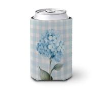 Funda enfriadora de latas de cerveza, hortensias de acuarela en azul claro, cubierta para latas de cerveza, enfriador de cerveza, soporte de bebidas aislado suave para fiestas, playa, eventos, hogar