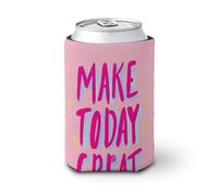 Funda enfriadora de latas de cerveza, Make Today Great Pink Aesthetic Can Cover Beer Cooler Soft Insulated Beverage Holder for Party Beach Event Home