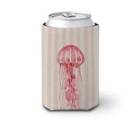 Funda enfriadora de latas de cerveza, medusas con tentáculos largos que fluyen en acuarela, enfriador de cerveza, soporte de bebidas aislado suave para fiestas, playa, eventos, hogar