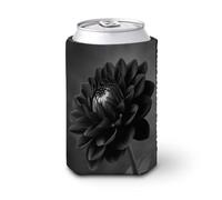 Funda enfriadora de latas de cerveza, minimalista con diseño de flores de dalia negra, enfriador de cerveza, soporte de bebidas suave aislado para fiestas, playa, eventos, hogar