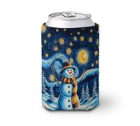 Funda enfriadora de latas de cerveza, muñeco de nieve de invierno con bufanda, sombrero, enfriador de cerveza, soporte de bebidas aislado suave para fiestas, playa, eventos, hogar