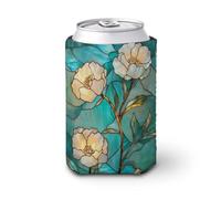 Funda enfriadora de latas de cerveza, panel de claveles de vidrieras, enfriador de cerveza, soporte de bebidas aislado suave para fiestas, playa, eventos, hogar