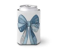 Funda enfriadora de latas de cerveza, parches de tela vaquera azul pastel para cubrir el enfriador de cerveza, soporte de bebidas aislado suave para fiestas, playa, eventos, hogar