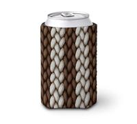 Funda enfriadora de latas de cerveza, patrón de hilo de punto blanco para latas de cerveza, enfriador de cerveza, soporte de bebidas aislado suave para fiestas, playa, eventos, hogar