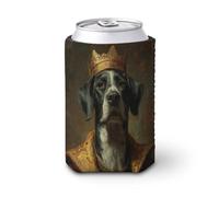 Funda enfriadora de latas de cerveza, perro con diseño de corona y real, enfriador de cerveza, soporte de bebidas aislado suave para fiestas, playa, eventos, hogar