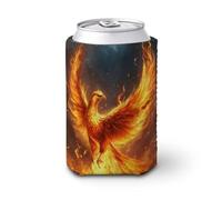 Funda enfriadora de latas de cerveza, Phoenix Rising from Flames Gold-Ash Can Cover Beer Cooler Soft Insulated Beverage Holder for Party Beach Event Home
