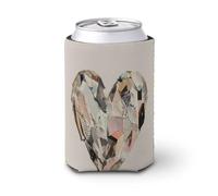 Funda enfriadora de latas de cerveza, recortes de revista de corazón de collage para latas de cerveza, enfriador de cerveza, soporte de bebidas aislado suave para fiestas, playa, eventos, hogar