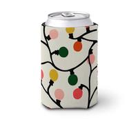Funda enfriadora de latas de cerveza, simple y lindas luces de Navidad, bohemio, enfriador de cerveza, soporte de bebidas aislado suave para fiestas, playa, eventos, hogar