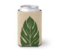 Funda enfriadora de latas de cerveza, simple y minimalista con diseño de hoja de Monstera, enfriador de cerveza, soporte de bebidas aislado suave para fiestas, playa, eventos, hogar