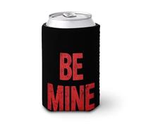 Funda enfriadora de latas de cerveza, texto rojo Be Mine en negro, estilo minimalista, enfriador de cerveza, soporte de bebidas aislado suave para fiestas, playa, eventos, hogar