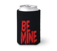 Funda enfriadora de latas de cerveza, texto rojo Be Mine on Black Can Cover Beer Cooler Soft Insulated Beverage Holder for Party Beach Event Home