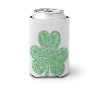 Funda enfriadora de latas de cerveza, trébol del día de San Patricio, cubierta simple y bohemia para latas de cerveza, enfriador de cerveza, soporte de bebidas aislado suave para fiestas, playa