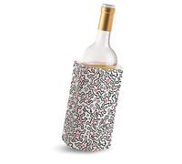 Funda enfriadora de vino Vacu Vin - Edición Keith Haring - Funda de gel enfría el vino en minutos - Sin necesidad de hielo - Se adapta a botellas de vino estándar - Reutilizable y portátil