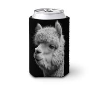 Funda enfriadora para latas de cerveza, color blanco y negro, majestuosa alpaca, enfriador de cerveza, soporte de bebidas aislado suave para fiestas, playa, eventos, hogar