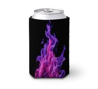 Funda enfriadora para latas de cerveza, color violeta y carmesí de llama mágica para cubrir latas de cerveza, enfriador de cerveza, soporte de bebidas aislado suave para fiestas, playa, eventos, hogar
