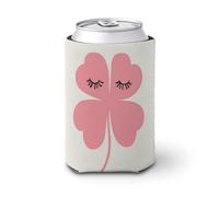 Funda enfriadora para latas de cerveza, diseño de trébol de cuatro hojas Lucky Me Can Cover para enfriar cerveza, soporte de bebidas aislado suave para fiestas, playa, eventos, hogar