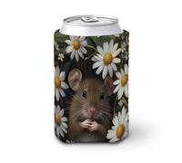 Funda enfriadora para latas de cerveza, Little Rat White Daisie Can Cover Beer Cooler Soft Insulated Beverage Holder for Party Beach Event Home