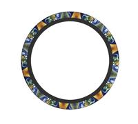 Funda estampada para volante de 15 pulgadas, compatible con varios modelos de automóviles, antideslizante y resistente al desgaste